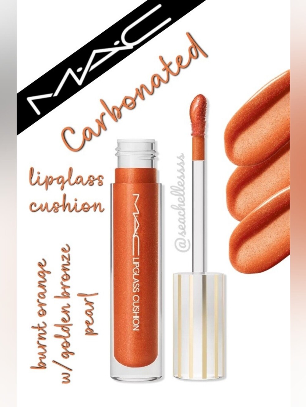 MAC Cosmetics Carbonated Lipglass Cushion High Pigment Lip Oil Brand New Full SZ